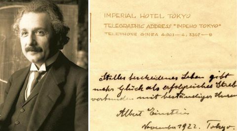 Einstein'ın Bir Kuryeye Bıraktığı, Yıllar Sonra 1,5 Milyon Dolara Satılan Not