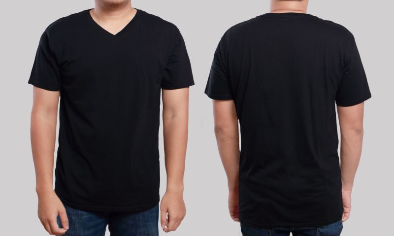 Черная футболка с двух сторон