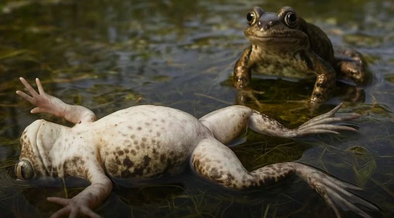 Çiftleşmek İstemeyen Dişi Kurbağanın Israrcı Erkeğe Geliştirdiği Taktik: Ölü Taklidi