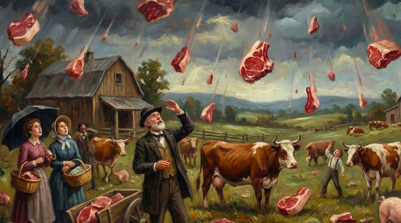 1876'da Kentucky'e Yağmur Gibi Yağan Gizemli Çiğ Et Parçaları Neyin Nesiydi?