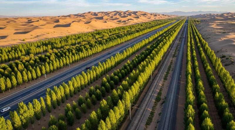 Çin’in 46 Yılda Çölün Etrafına Ördüğü 3.050 Kilometrelik Dev Yeşil Duvar