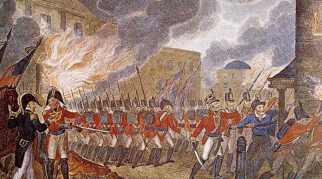 1814'te Washington DC'nin İngilizler Tarafından Bayağı Bayağı Yakılması